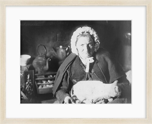 Old Manx Woman with her Cat, Isle of Man by George Bellett Cowen